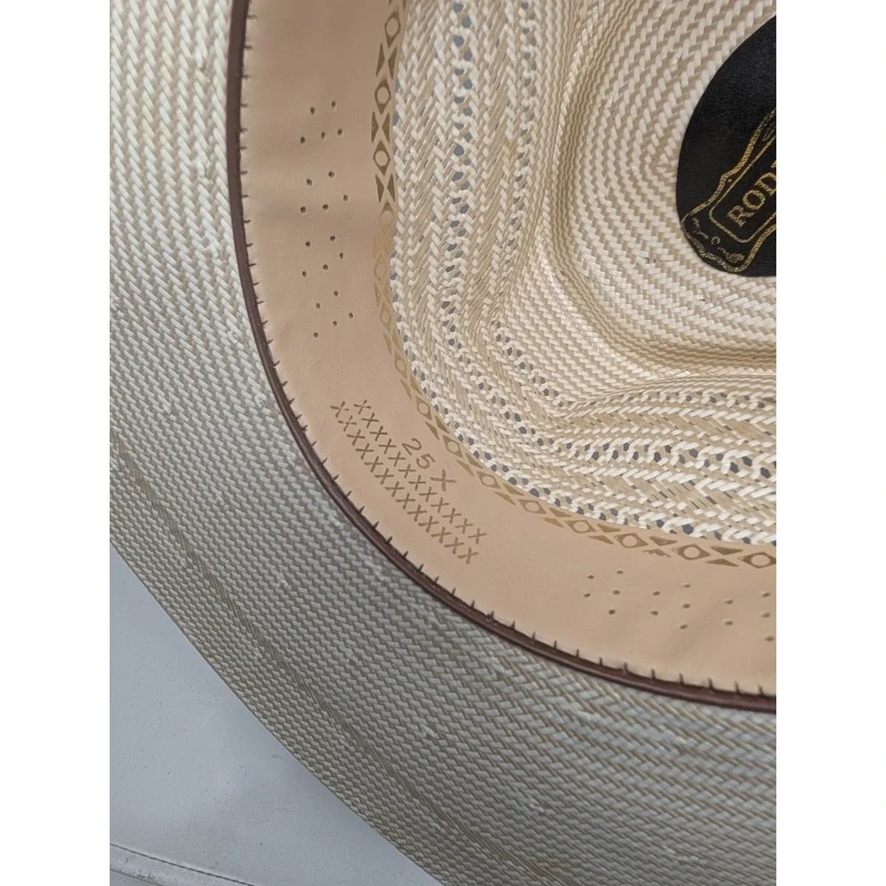 Rodeo King 25X Straw Cowboy Hat Extra Wide Brim Sun Size 7 1/2 Mexico‎ Vintage